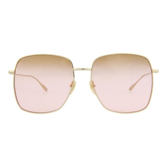 Gucci Womens Square/Rectangle Gold Gold Pink Fashion Designer Eyewear - Picture 1 of 4